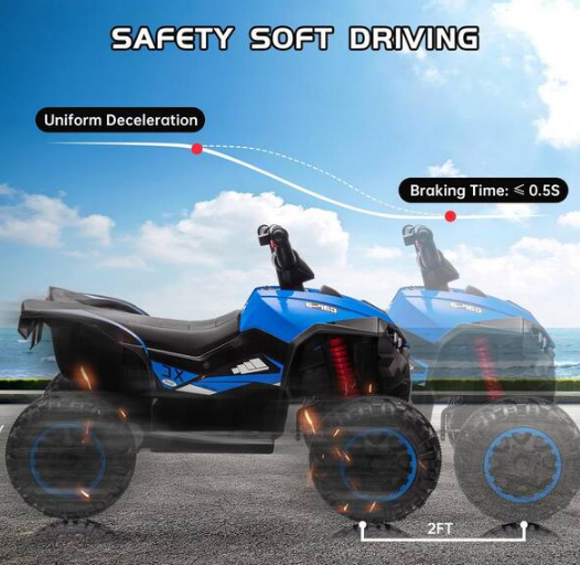 9.5 in. 12V Powered Kids Ride on ATV Car Toy