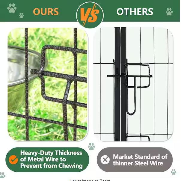 Outdoor Dog Cage Fence with Cover