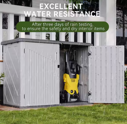 White Outdoor Waterproof Resin Deck Box With Floor