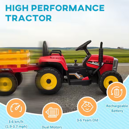 12-Volt Battery Powered Electric Tractor Toy