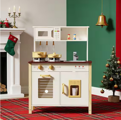 Kids Wooden Play Kitchen Set for Toddlers