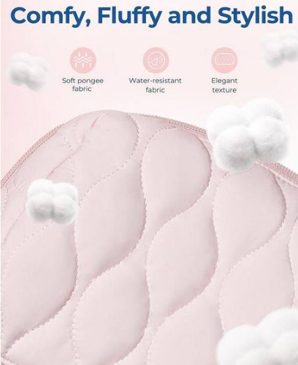 Pink Puffy Padded Travel Cosmetic Toiletry Bag