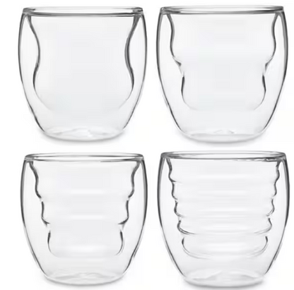 8 oz. Double Wall Beverage Glasses and Tumblers (Set of 4)