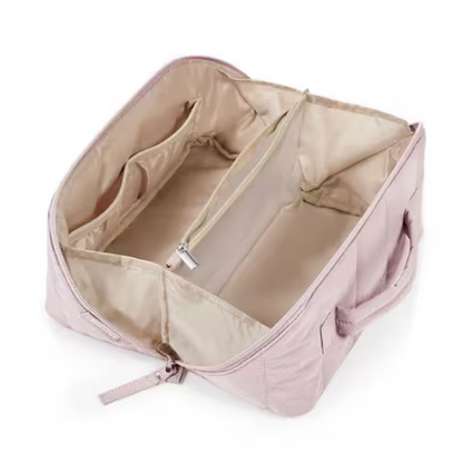 Pink Quilted Travel Makeup Toiletry Bag