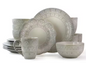 16-Piece Modern White Lace Stoneware Dinnerware Set