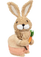 Plush Boy Easter Rabbit Figurine with Carrots-11 in.