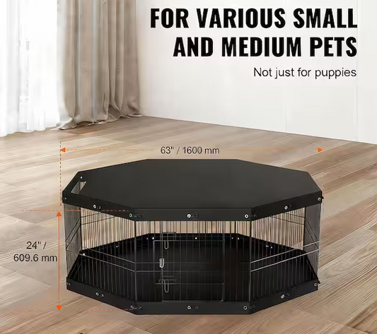 24 in. H Pet Fence Puppy Crate Kennel