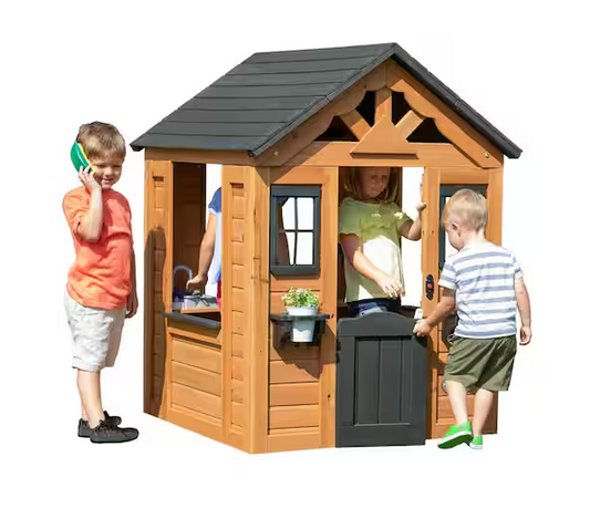 Outdoor All Cedar Wooden Kids Playhouse
