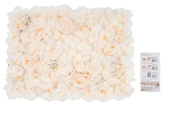 Artificial Floral Wall Panel Silk Rose Backdrop Decor