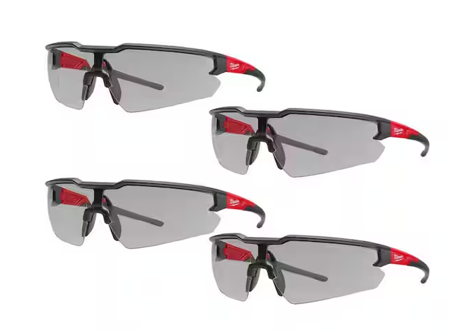 Safety Glasses with Gray Anti-Scratch Lenses (4-Pack)