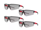 Safety Glasses with Gray Anti-Scratch Lenses (4-Pack)