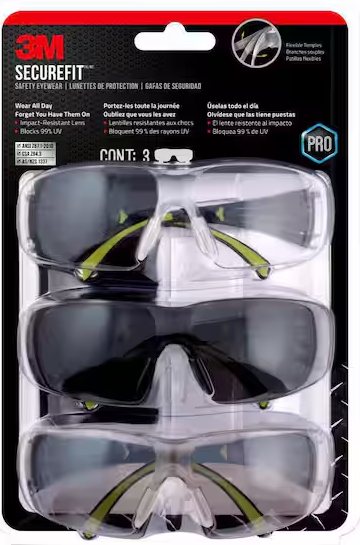 400 Series Black/Neon Green Frame with Anti-Fog Lens Safety Eyewear