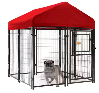 52 in. x 4 ft. x 4 ft. Welded Wire Dog Fence Kennel Kit