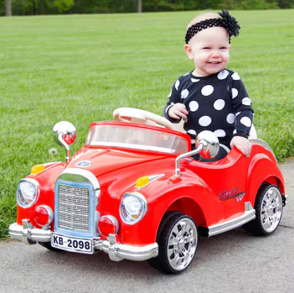 Battery Powered Red Classic Car Coupe