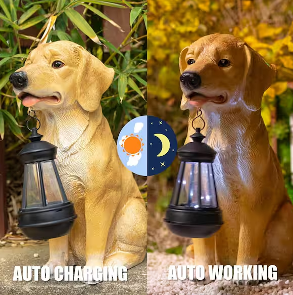 Resin Puppy Dog Garden Statue Outdoor