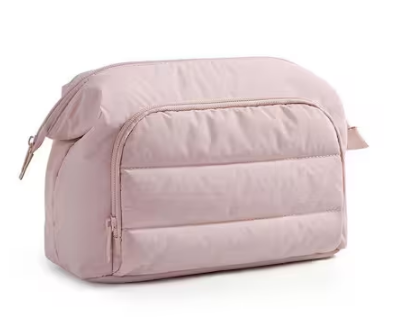 Pink Puffy Padded Makeup Bag