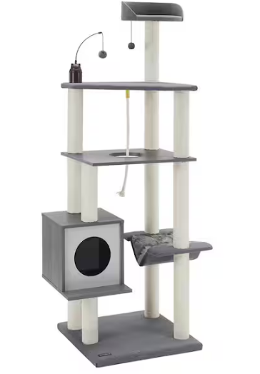 Tyrone 70.5 in. Gray Cat Tree
