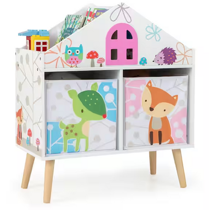24.5 in. Wide White Finish 2 Shelf Kids Bookcase