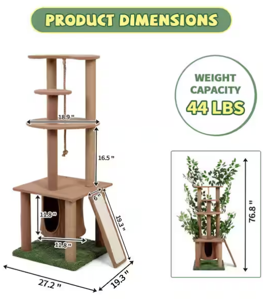 Cat Tree Tower Condo with Scratching Posts