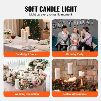 3-Pack White Unscented Pillar Candles