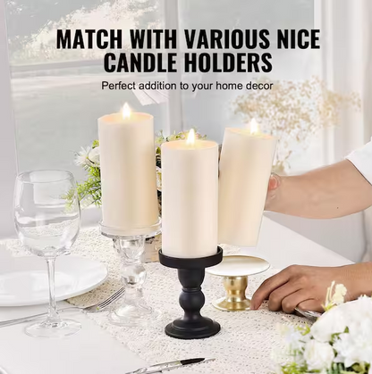 3-Pack White Unscented Pillar Candles