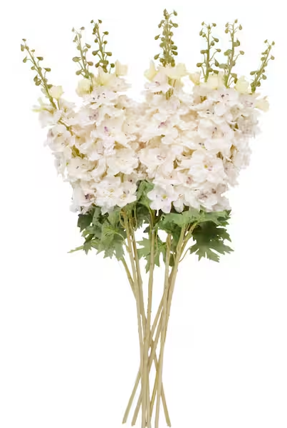 38 in. Tall White Delphinium Artificial Flower Stem