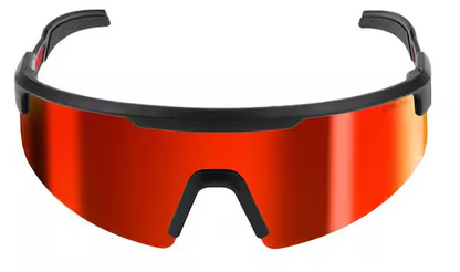 Safety Glasses with Red Wrap Around Mirrored Anti-Scratch Lenses