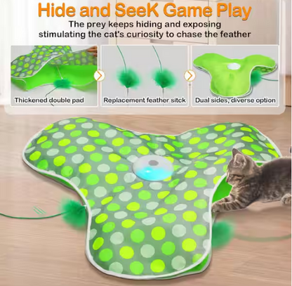 Interactive Cat Toys Rechargeable with Moving Feathers