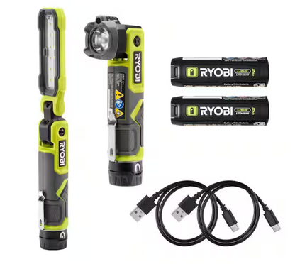USB Lithium Cordless Inspection Flashlight and Pivoting Head Flashlight
