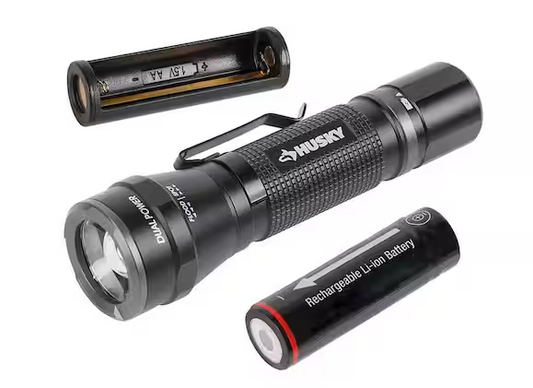 500-Lumens Dual Power Focusing Aluminum Flashlight