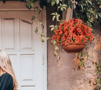 14 in. Orange Artificial Boxwood Flowers