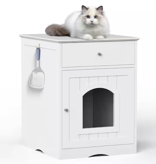 Wooden Pet House Cat Litter Box Enclosure