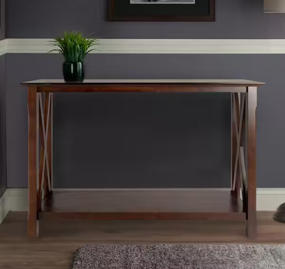 45 in. Cappuccino Standard Rectangle Wood Console Table