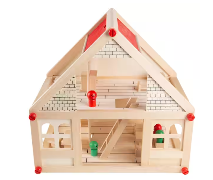 Classic Pretend Play 2 Story Wood Playset