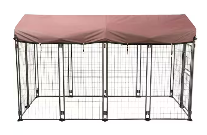 Deluxe Outdoor Dog Kennel with Cover, XXL