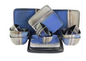16-Piece Modern Blue Stoneware Dinnerware Set