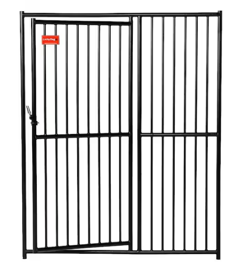 6 ft. H x 5 ft. W Black Metal Kennel Fence Panel