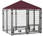 0.0005-Acre Black Steel In-Ground Dog Fence Dog Kennel House