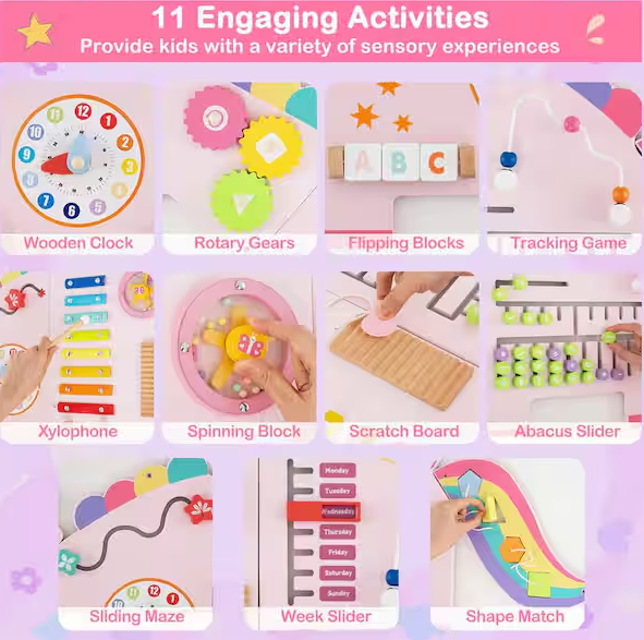 Unicorn Activity Wall Busy Board 11-in-1