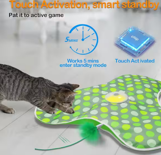 Interactive Cat Toys Rechargeable with Moving Feathers