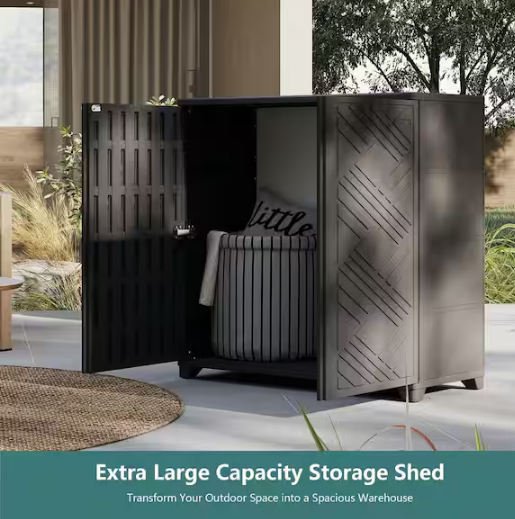 Outdoor Storage Locker Resin Large Waterproof 80 Gal. Deck Box