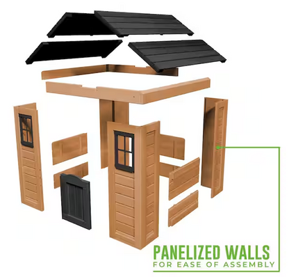 Outdoor All Cedar Wooden Kids Playhouse