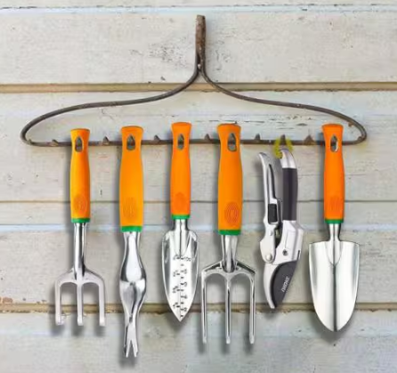 6 in. Garden Tool Set, Aluminum Hand Tool Kit Handle Trowel 12-Piece