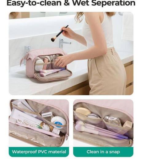 Pink Puffy Padded Makeup Bag