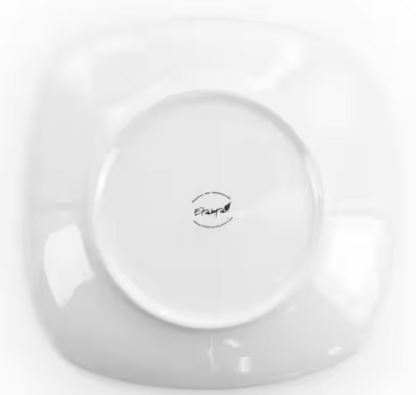 18-Piece Newman Square White Porcelain Dinnerware Set