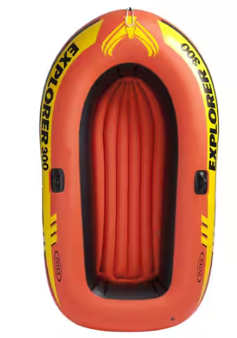 300 Inflatable Fishing 3 Person Raft Boat with Pump and Oars (3-Pack)