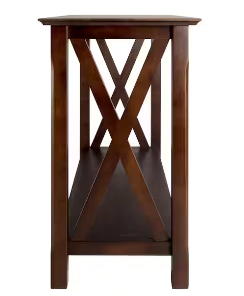 45 in. Cappuccino Standard Rectangle Wood Console Table