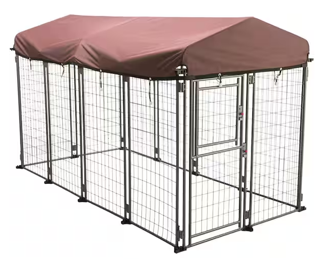 Deluxe Outdoor Dog Kennel with Cover, XXL