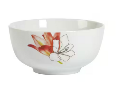 16-Piece Casual White with Pattern Ceramic Dinnerware Set