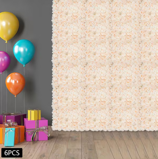 Artificial Floral Wall Panel Silk Rose Backdrop Decor